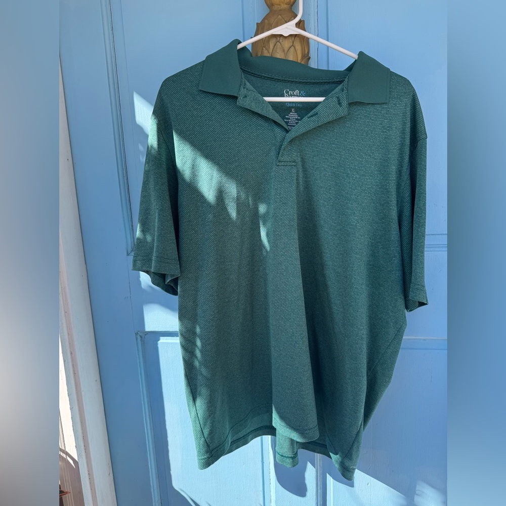 Croft & Barrow Green Men's Polo Shirt size XL Quick Dry Polyester